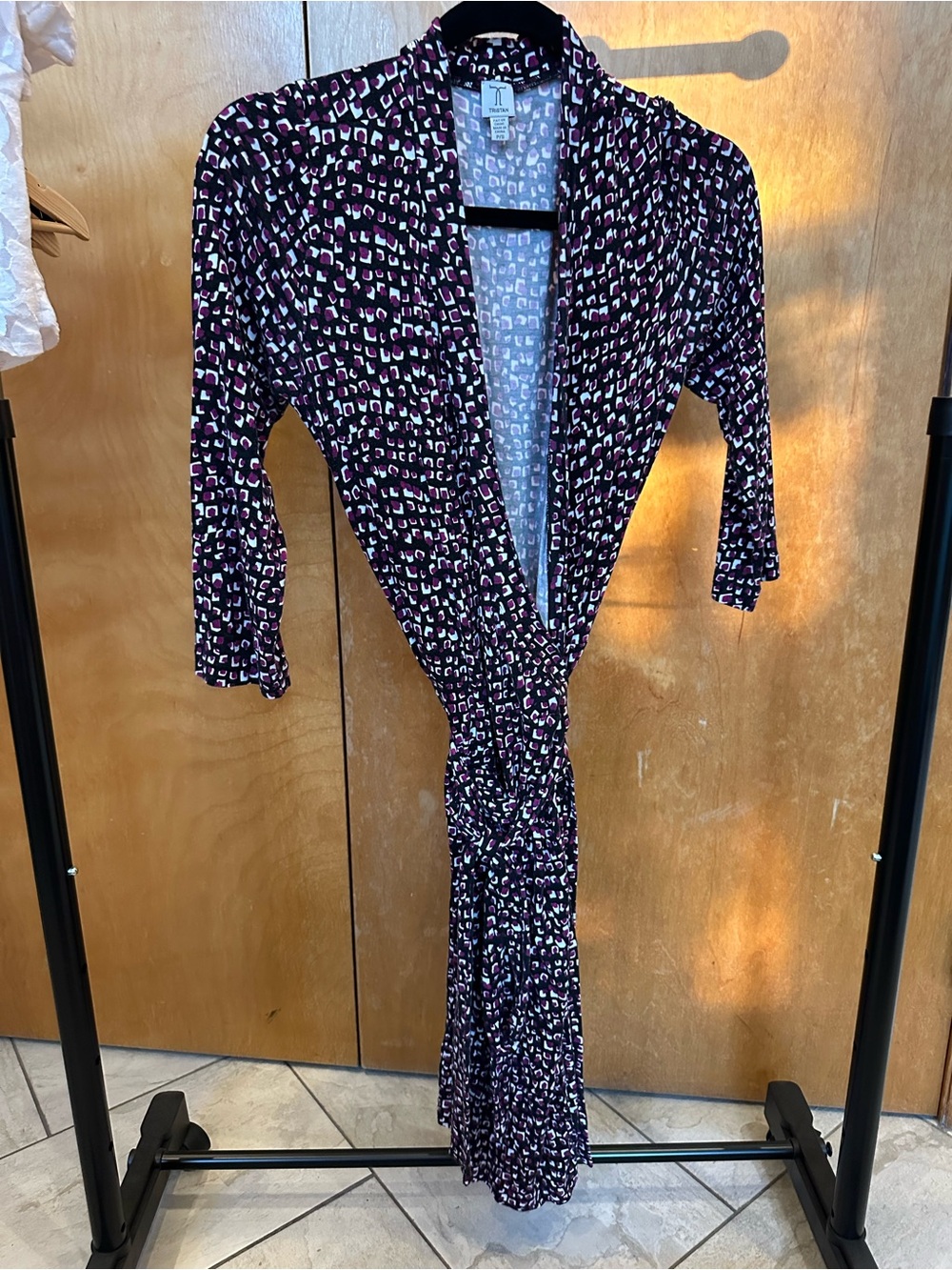 Tristan Wrap Dress with Geometric Print